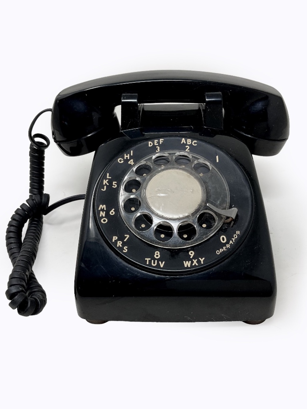 Vintage black Western Electric Model 500 rotary desk telephone